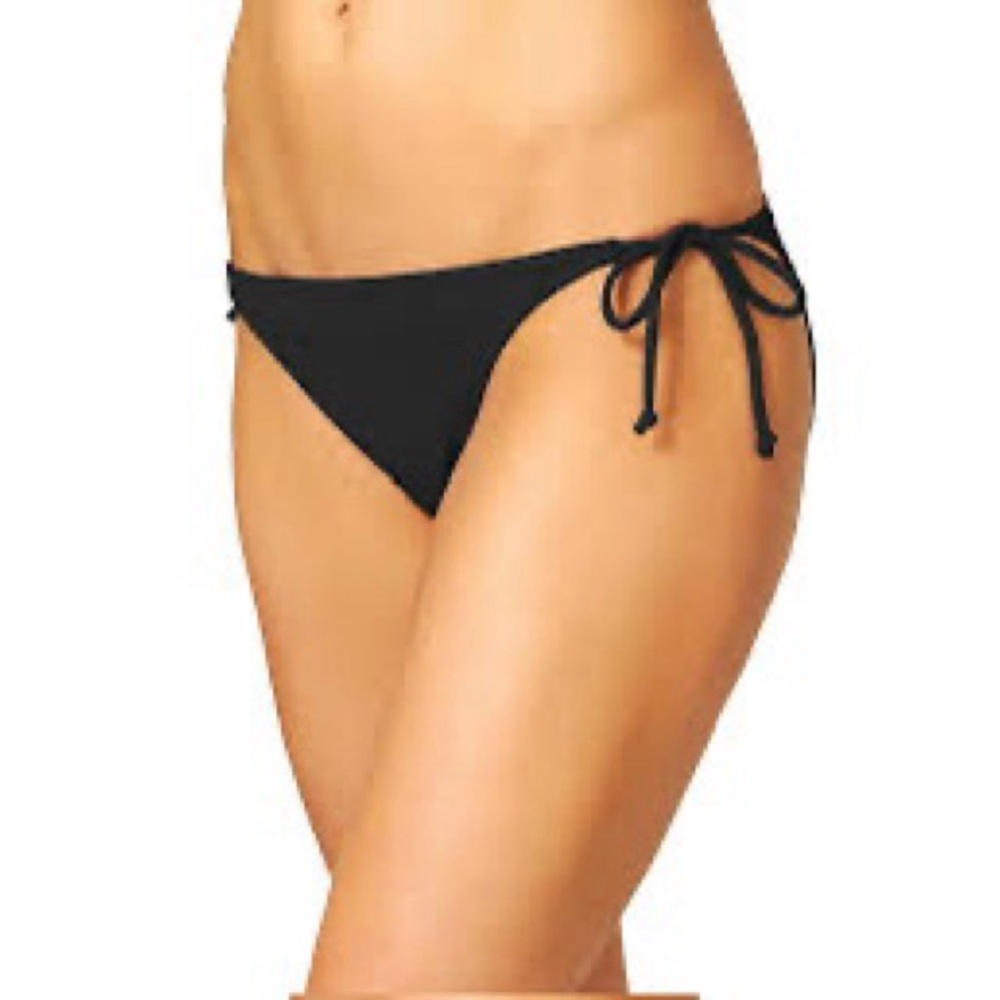 NEW ATHLETA Black Solid String Bikini Bottoms